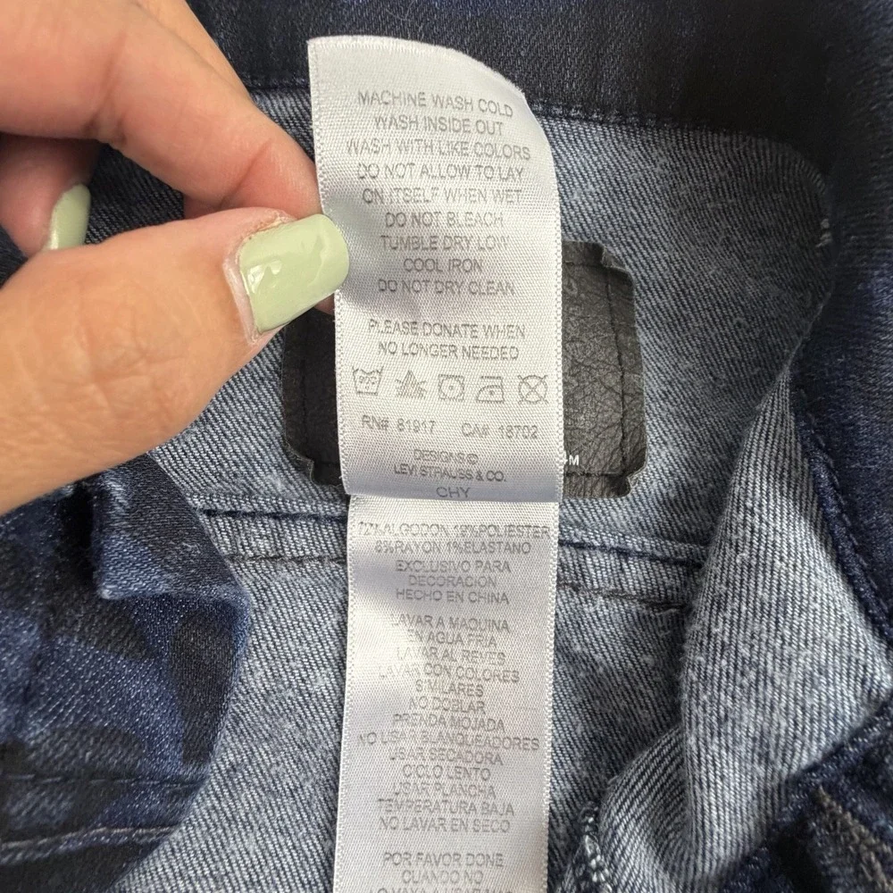 Levi's Toddler Denim Jacket – Size 24M – Dark Wash Camo Print Trucker Style‎
